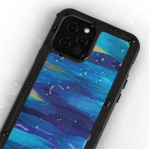 Etta Vee Ocean Blue Brush Stroke iPhone 12 Pro Waterproof Case