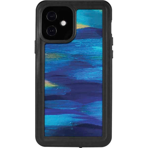 Etta Vee Ocean Blue Brush Stroke iPhone 12 Waterproof Case