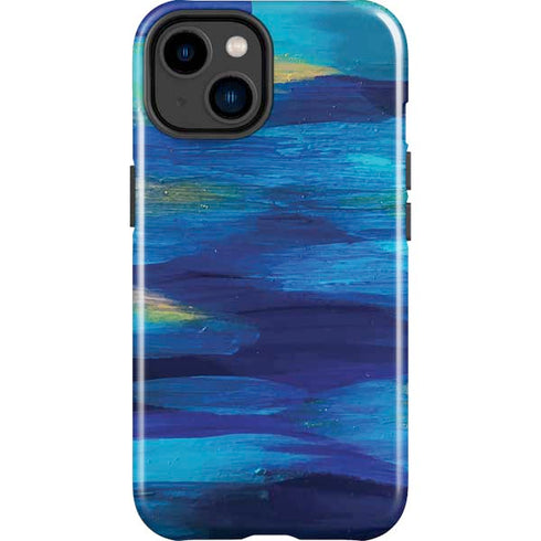 Etta Vee Ocean Blue Brush Stroke iPhone 14 Plus Impact Case