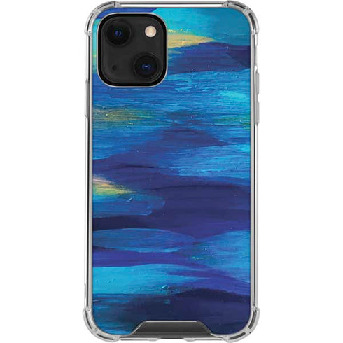 Ocean Blue Brush Stroke by Etta Vee iPhone 15 Plus Clear Case