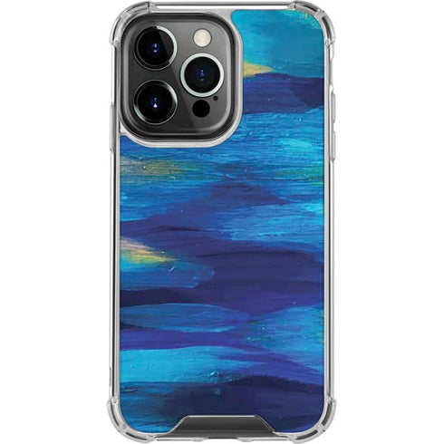 Ocean Blue Brush Stroke by Etta Vee iPhone 15 Pro Clear Case
