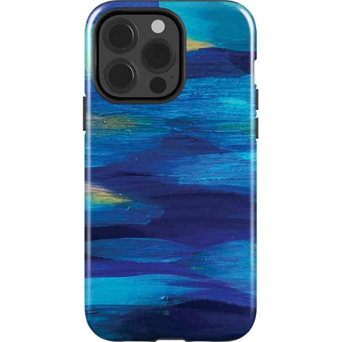 Ocean Blue Brush Stroke by Etta Vee iPhone 15 Pro Impact Case