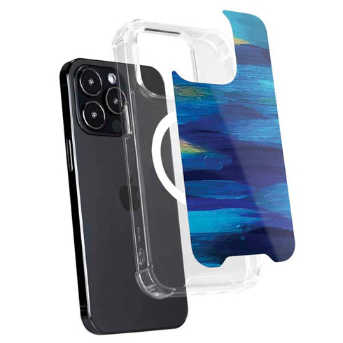 Etta Vee Ocean Blue Brush Stroke iPhone 14 Pro MagSafe Case