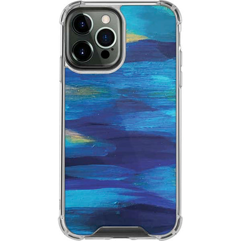 Etta Vee Ocean Blue Brush Stroke iPhone 14 Pro Max Clear Case