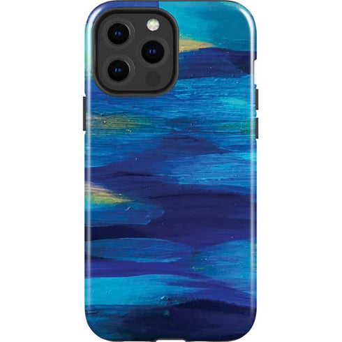 Ocean Blue Brush Stroke by Etta Vee iPhone 15 Pro Max Impact Case