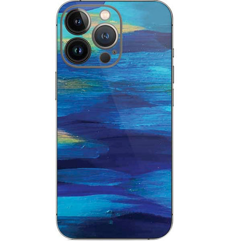 Ocean Blue Brush Stroke by Etta Vee iPhone 15 Pro Skin