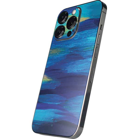 Ocean Blue Brush Stroke by Etta Vee iPhone 15 Pro Skin