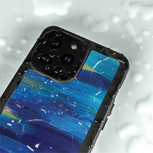 Etta Vee Ocean Blue Brush Stroke iPhone 14 Pro Waterproof Case