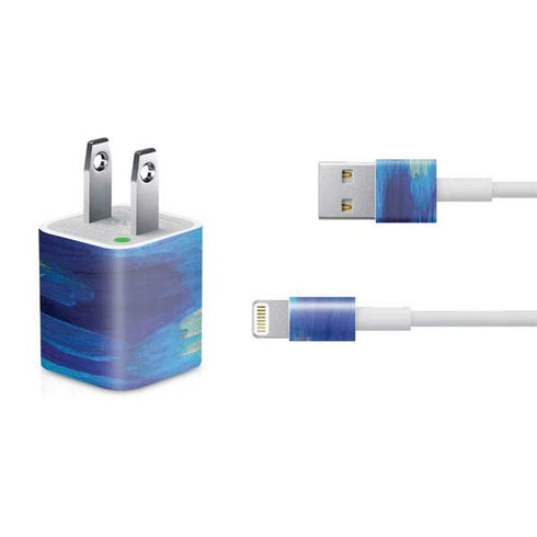 Etta Vee Ocean Blue Brush Stroke iPhone Charger (5W USB) Skin