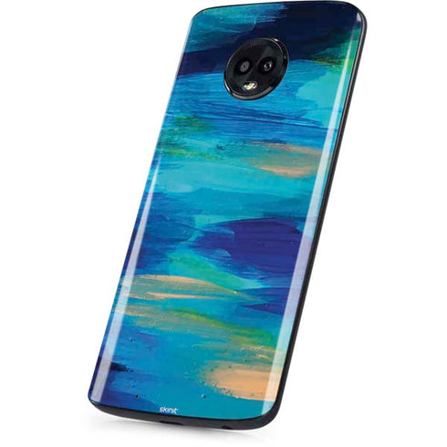 Etta Vee Ocean Blue Brush Stroke Moto G6 Skin