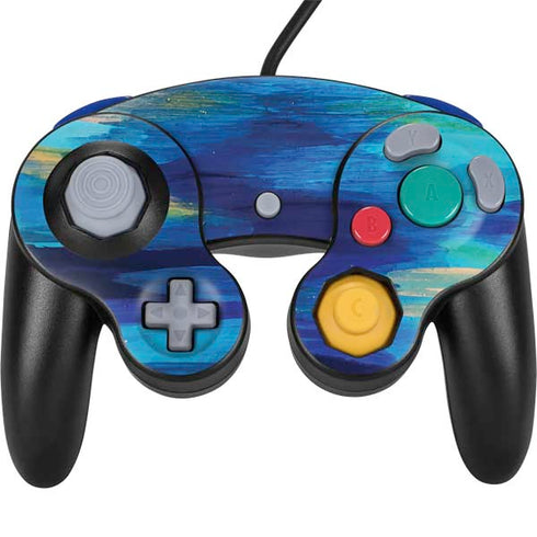 Etta Vee Ocean Blue Brush Stroke Nintendo GameCube Controller Skin