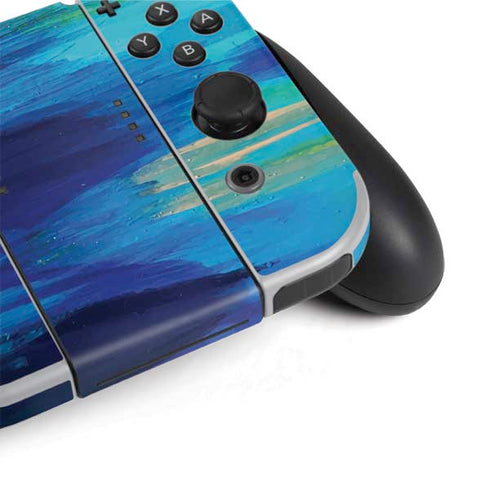 Etta Vee Ocean Blue Brush Stroke Nintendo Switch OLED (2021) Skin