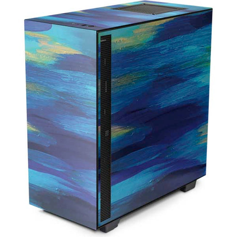 Etta Vee Ocean Blue Brush Stroke NZXT H510 Compact ATX Mid-Tower Case Skin