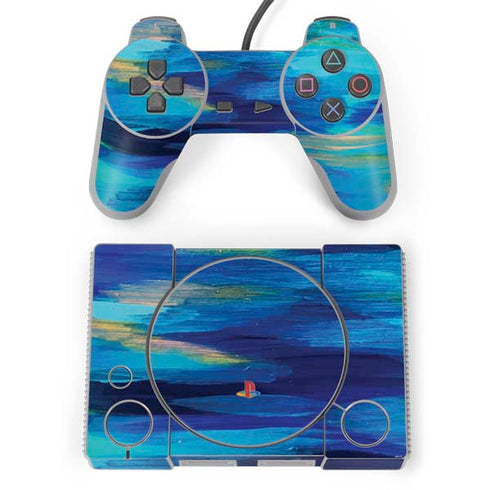 Etta Vee Ocean Blue Brush Stroke PlayStation Classic Bundle Skin