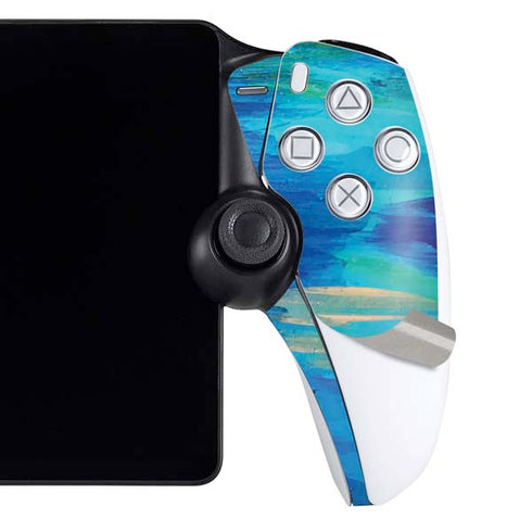 Ocean Blue Brush Stroke by Etta Vee PlayStation Portal Remote Player Skin
