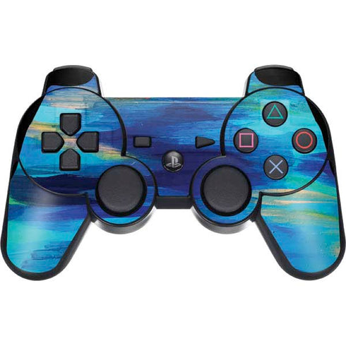 Etta Vee Ocean Blue Brush Stroke PS3 Dual Shock wireless controller Skin