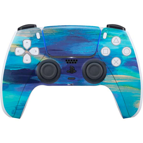 Etta Vee Ocean Blue Brush Stroke PS5 Controller Skin