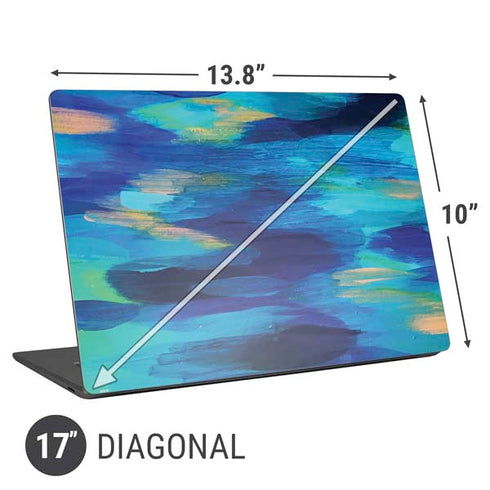 Etta Vee Ocean Blue Brush Stroke Universal Laptop 17in (13.8 x 10in) Skin
