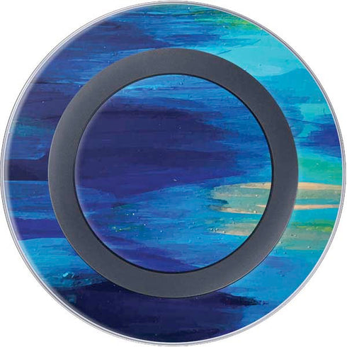 Etta Vee Ocean Blue Brush Stroke Wireless Charger Skin