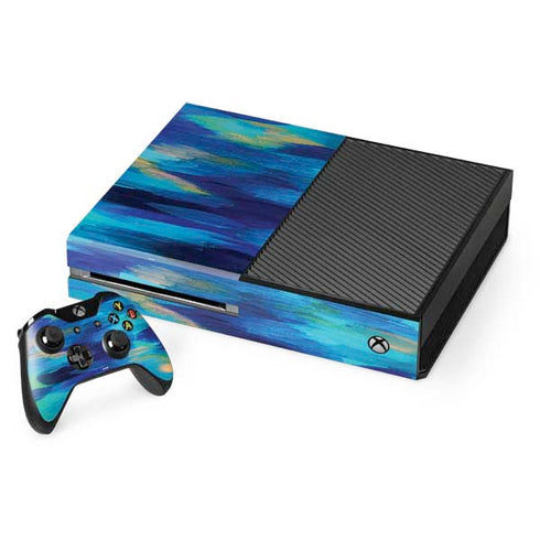 Etta Vee Ocean Blue Brush Stroke Xbox One Console and Controller Bundle Skin