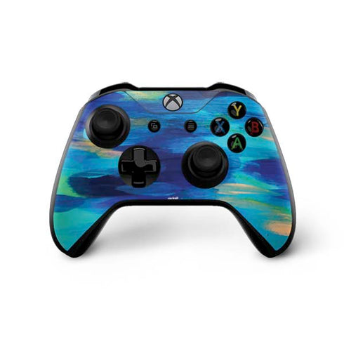 Etta Vee Ocean Blue Brush Stroke Xbox One X Controller Skin