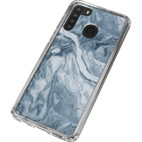 Ocean Blue Marble Galaxy A21 Clear Case