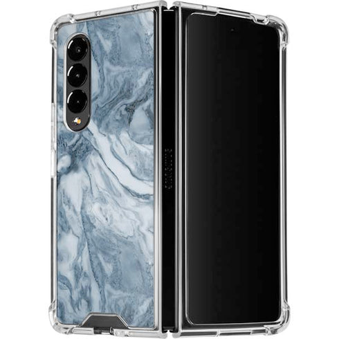 Ocean Blue Marble Galaxy Z Fold4 5G Clear Case