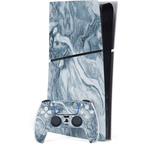 Ocean Blue Marble PS5 Slim Digital Edition Bundle Skin