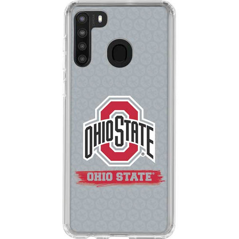 Ohio State University Distressed Logo Galaxy A21 Clear Case