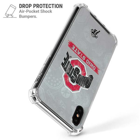 Ohio State University Distressed Logo iPhone XS Max Clear Case
