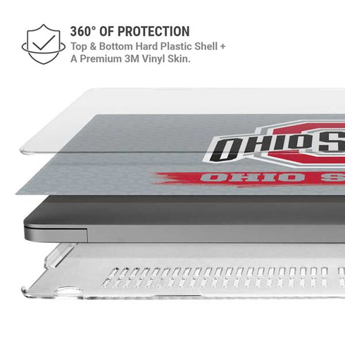 Ohio State University Distressed Logo MacBook Pro 16in (2021-25) Case plus Skin