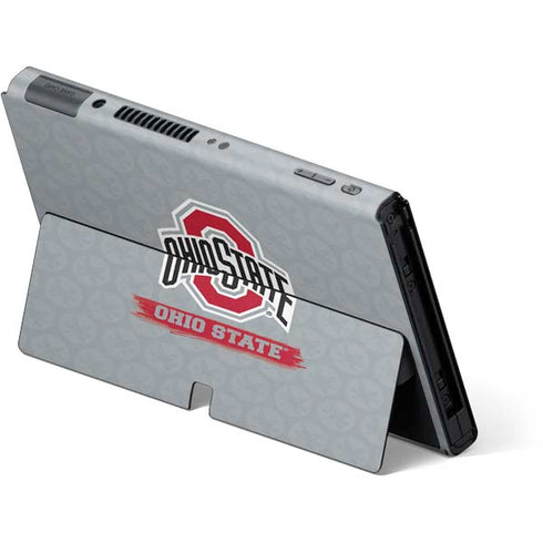 Ohio State University Distressed Logo Nintendo Switch OLED (2021) Skin