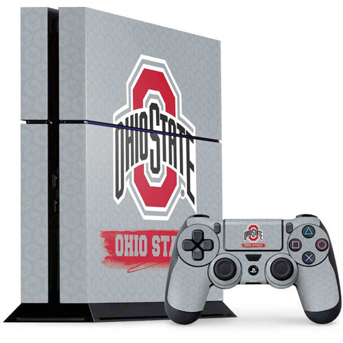 Ohio State University Distressed Logo PS4 Console and Controller Bundle Skin
