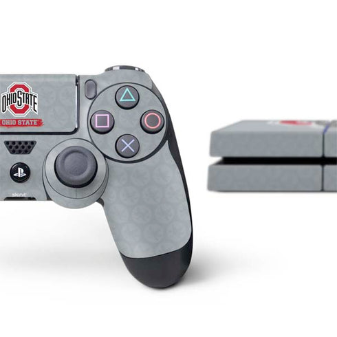 Ohio State University Distressed Logo PS4 Console and Controller Bundle Skin