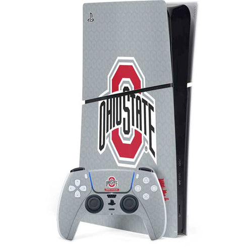 Ohio State University Distressed Logo PS5 Slim Digital Edition Bundle Skin