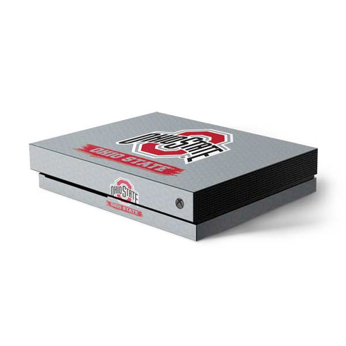 Ohio State University Distressed Logo Xbox One X Console Skin