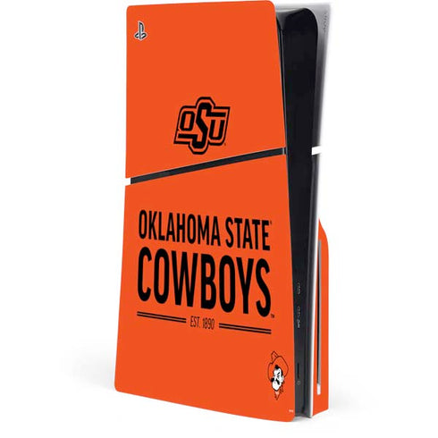 Oklahoma State University OK Cowboys Est 1890 PS5 Slim Disk Console Skin