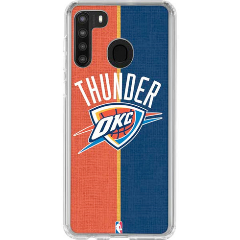 NBA OKC Thunder Split Galaxy A21 Clear Case