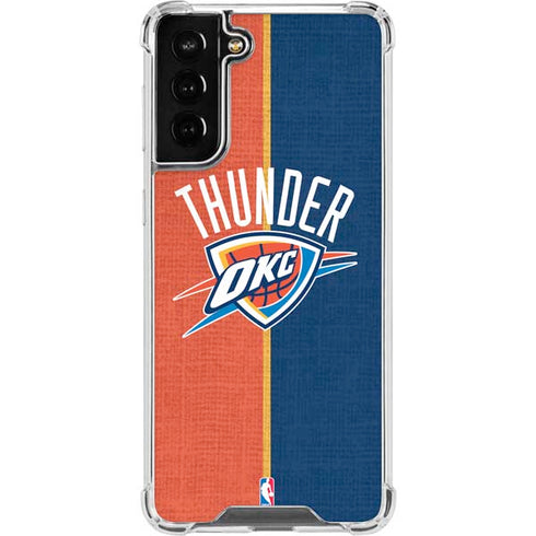 NBA OKC Thunder Split Galaxy S21 FE Clear Case