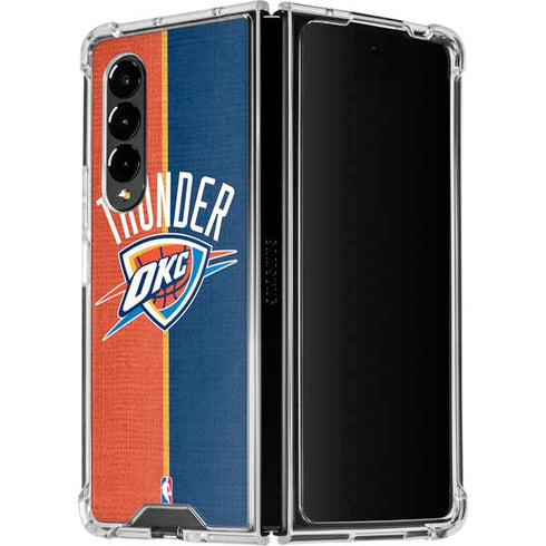 NBA OKC Thunder Split Galaxy Z Fold4 5G Clear Case