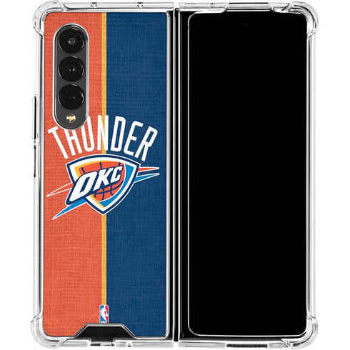 NBA OKC Thunder Split Galaxy Z Fold4 5G Clear Case