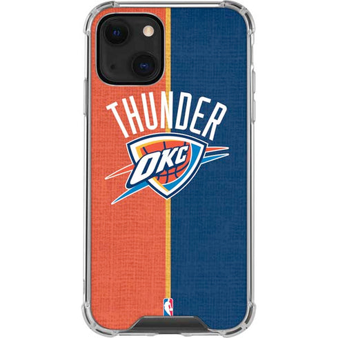 NBA OKC Thunder Split iPhone 14 Plus Clear Case