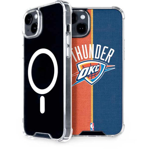 NBA OKC Thunder Split iPhone 15 Plus MagSafe Case