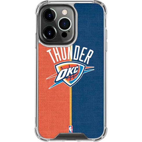 NBA OKC Thunder Split iPhone 14 Pro Clear Case