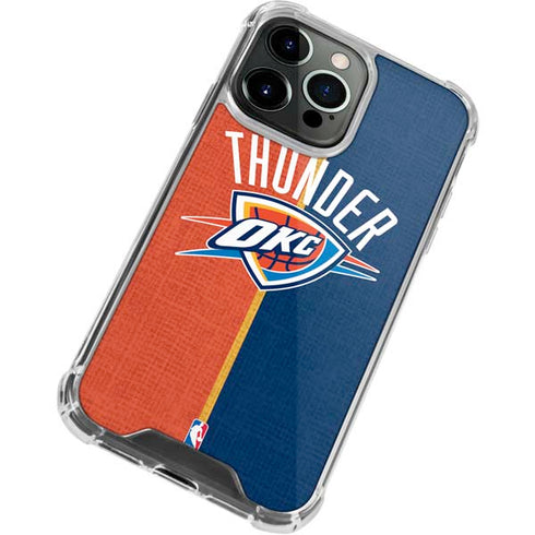 NBA OKC Thunder Split iPhone 15 Pro Clear Case