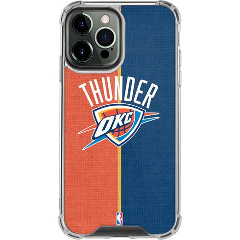 NBA OKC Thunder Split iPhone 14 Pro Max Clear Case
