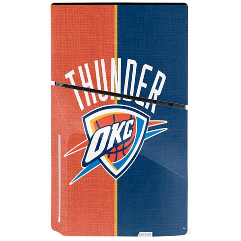 NBA OKC Thunder Split PS5 Slim Disk Bundle Skin