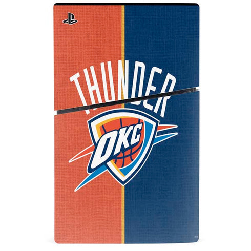 NBA OKC Thunder Split PS5 Slim Digital Edition Bundle Skin
