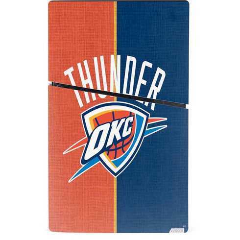 NBA OKC Thunder Split PS5 Slim Digital Edition Console Skin