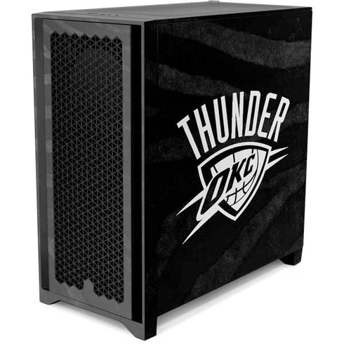NBA Oklahoma City Thunder Black Animal Print Corsair 4000D Tempered Glass Mid-Tower ATX Case Skin